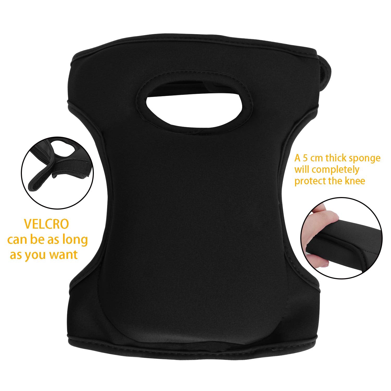 Black Gardening Knee Pads (2-Pack): Ultra-Thick Memory Foam, Adjustable Straps – Ideal for Gardening, Cleaning, Flooring & Work