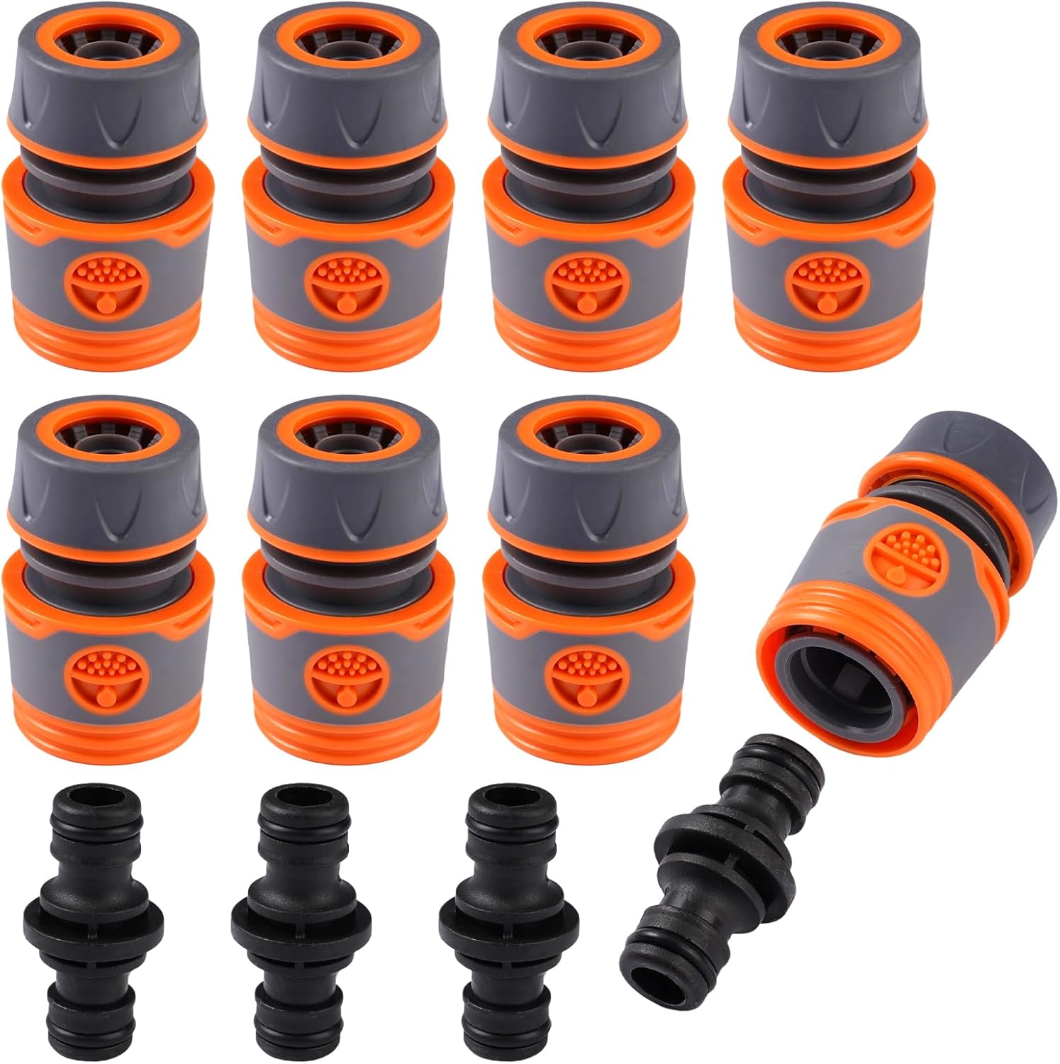 8 pieces garden hose connector 1/2 inch, garden hose fittings, hose coupling, double plug, hose connector set, garden hose accessories, garden hose connection set garden tool, lawn