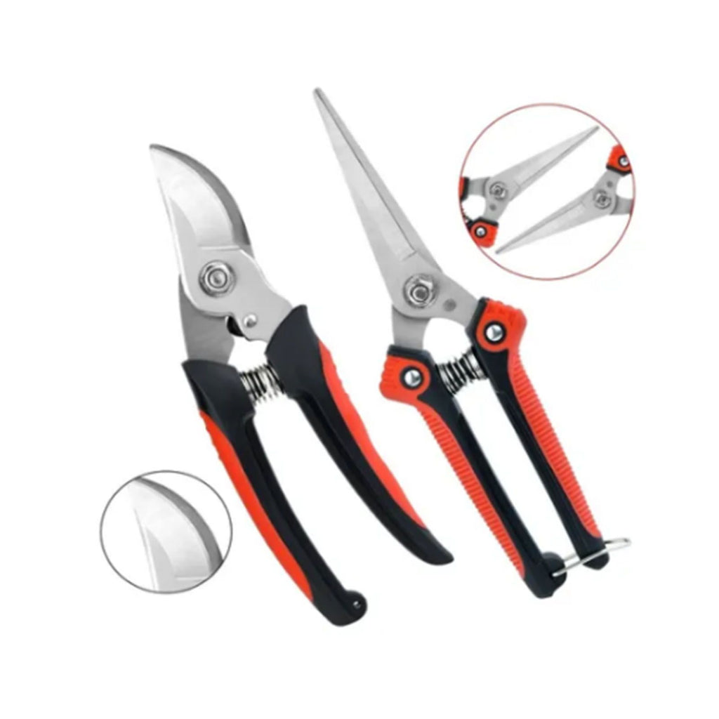 2Pcs Garden Pruning Shears Labor Saving Fruit Tree Thick Branch Pruning Shears Gardening Scissors Tools