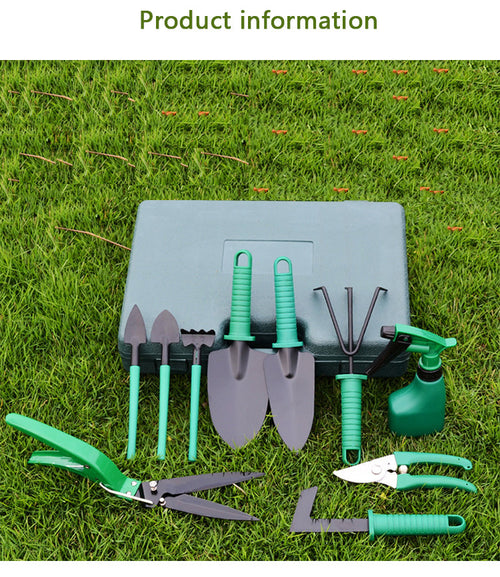 10-Piece Green Professional Garden Tool Set with Carrying Case - Ergonomic Gardening Kit for Digging, Weeding & Pruning