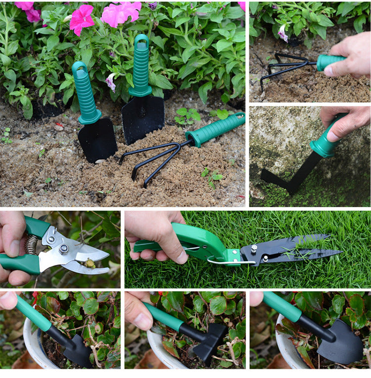 10-Piece Green Professional Garden Tool Set with Carrying Case - Ergonomic Gardening Kit for Digging, Weeding & Pruning