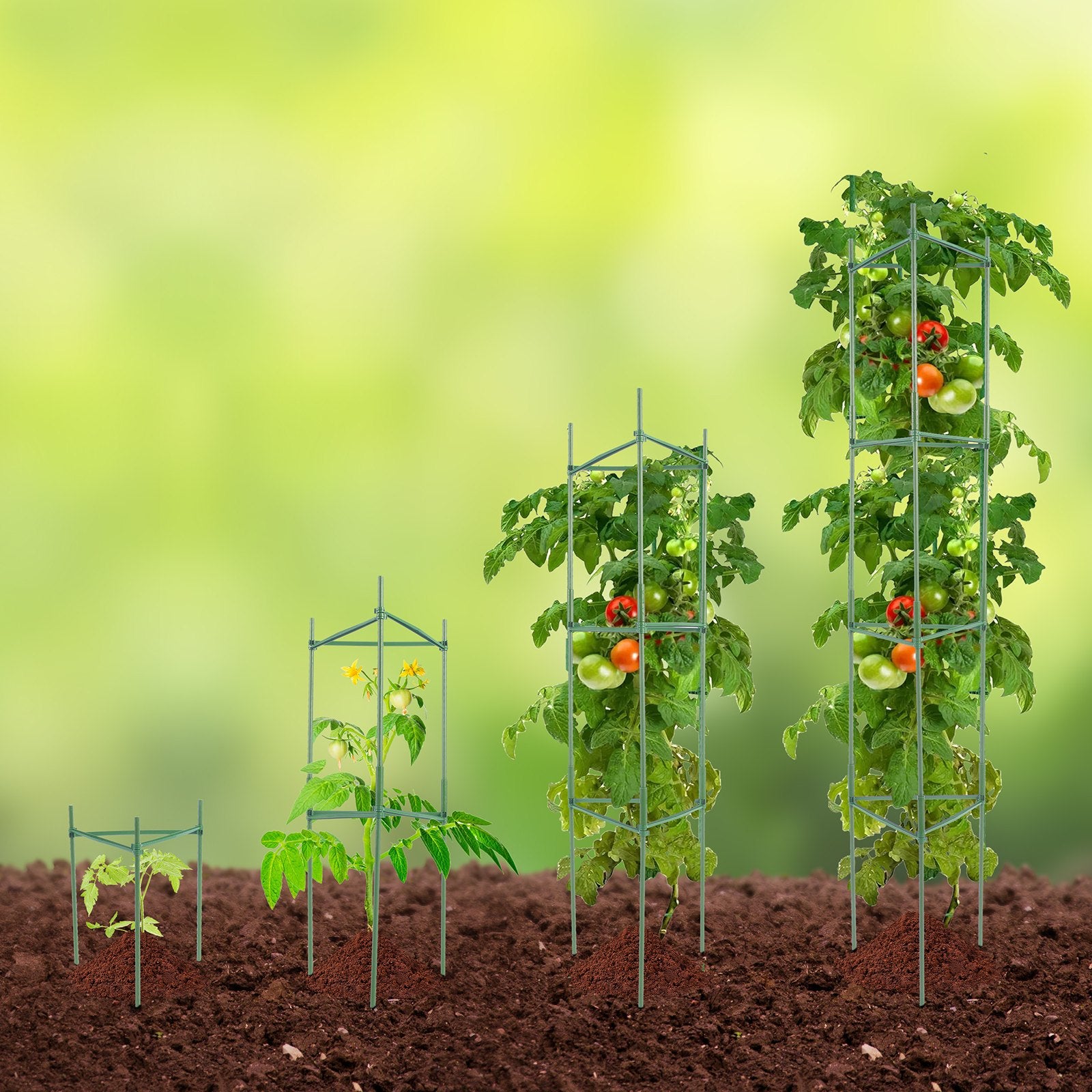 6 Packs Tomato Cages for Garden, 1230 mm Tomato Trellis Plant Stakes Support, Stackable Tall Plant Support Cage, for Raised Garden Bed, Vegetables Flowers and Climbing Plants